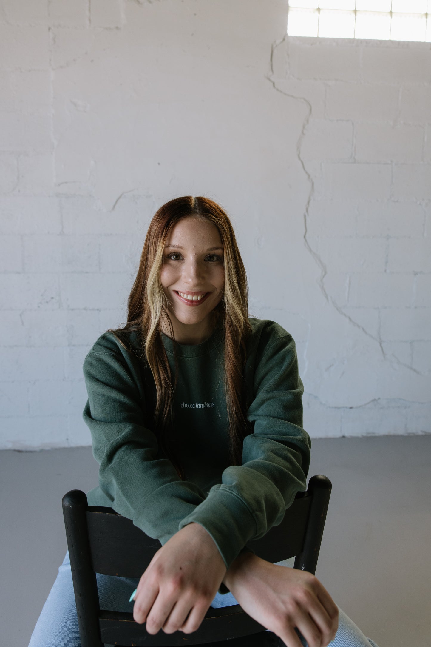 Choose Kindness (Forest)  Pigment -Dyed Crewneck Sweatshirt  | Encouragement Apparel | Positive Vibes