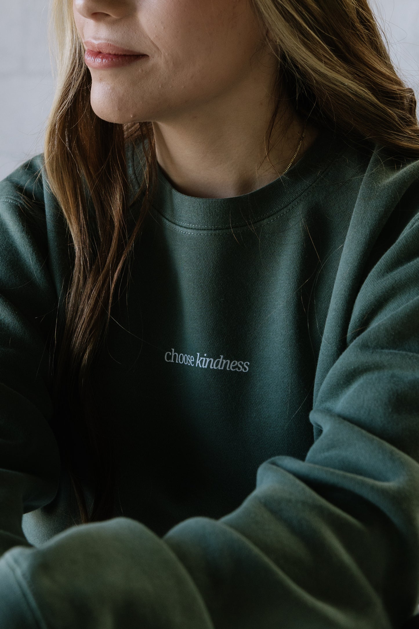 Choose Kindness (Forest)  Pigment -Dyed Crewneck Sweatshirt  | Encouragement Apparel | Positive Vibes