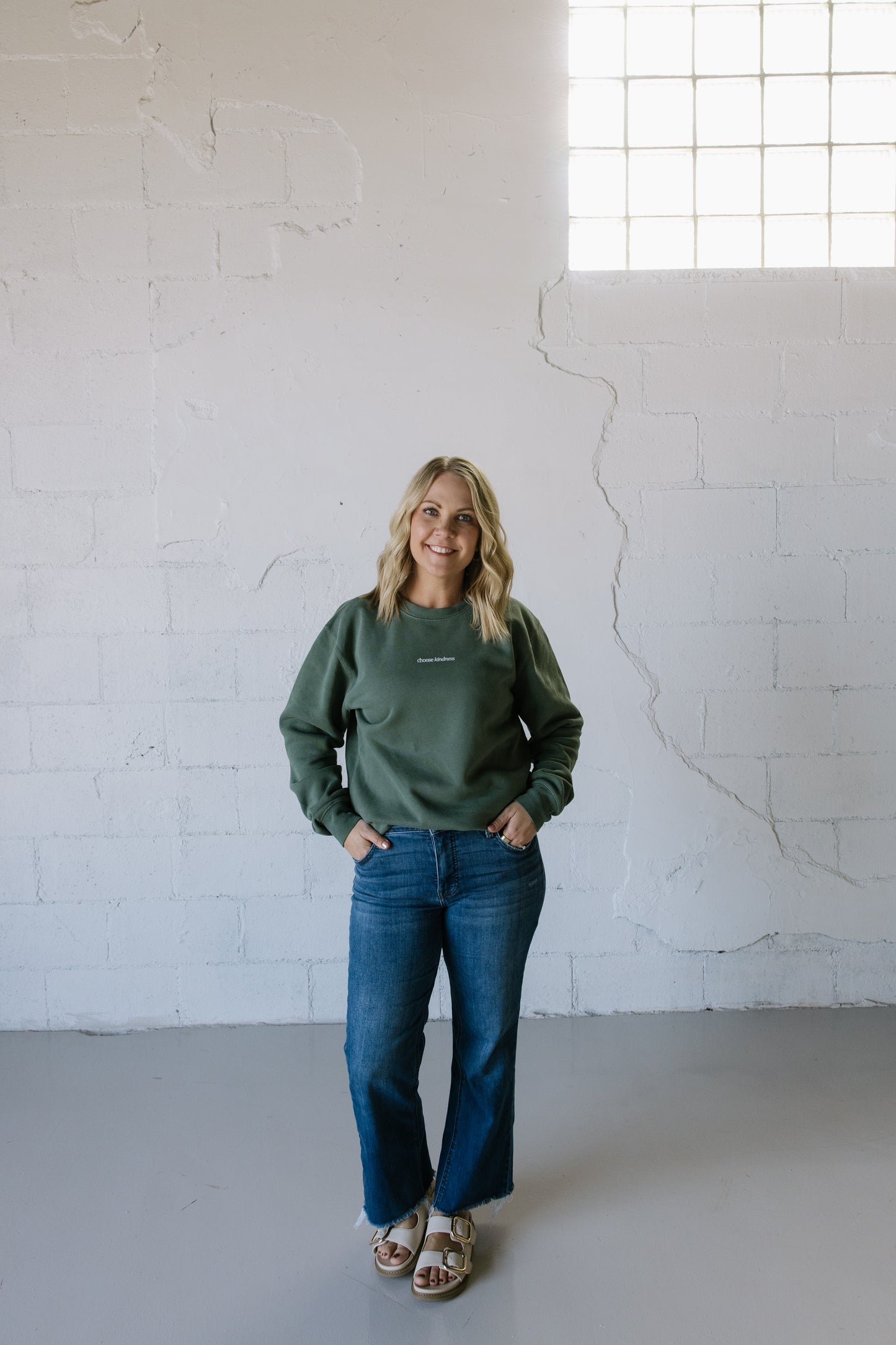 Choose Kindness (Forest)  Pigment -Dyed Crewneck Sweatshirt  | Encouragement Apparel | Positive Vibes