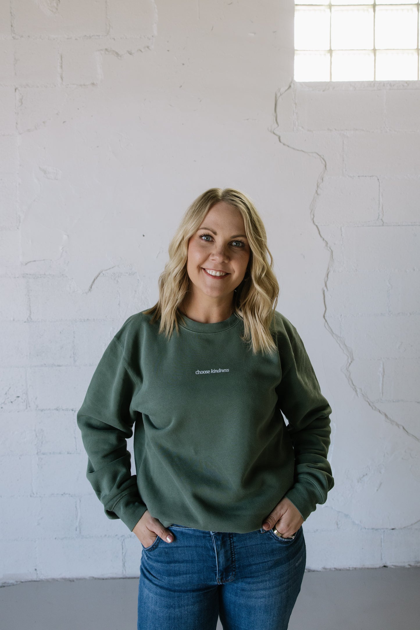 Choose Kindness (Forest)  Pigment -Dyed Crewneck Sweatshirt  | Encouragement Apparel | Positive Vibes
