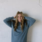 Progress Not Perfection (Denim) Pigment-Dyed Crewneck Sweatshirt | Encouragement Apparel | Positive Vibes