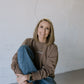 Give Yourself Grace (Clay) Pigment-Dyed Crewneck Sweatshirt | Encouragement Apparel | Positive Vibes