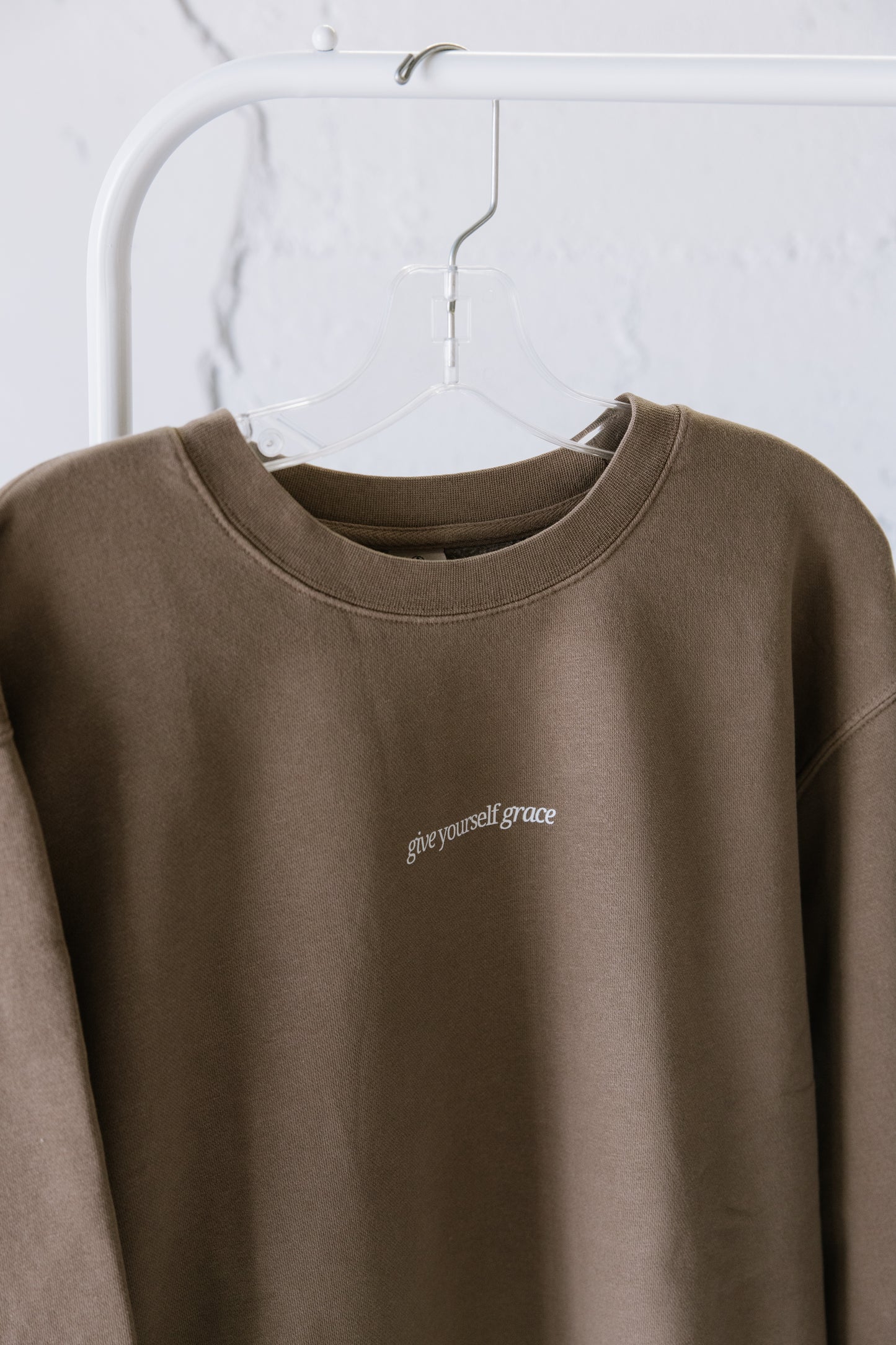 Give Yourself Grace (Clay) Pigment-Dyed Crewneck Sweatshirt | Encouragement Apparel | Positive Vibes