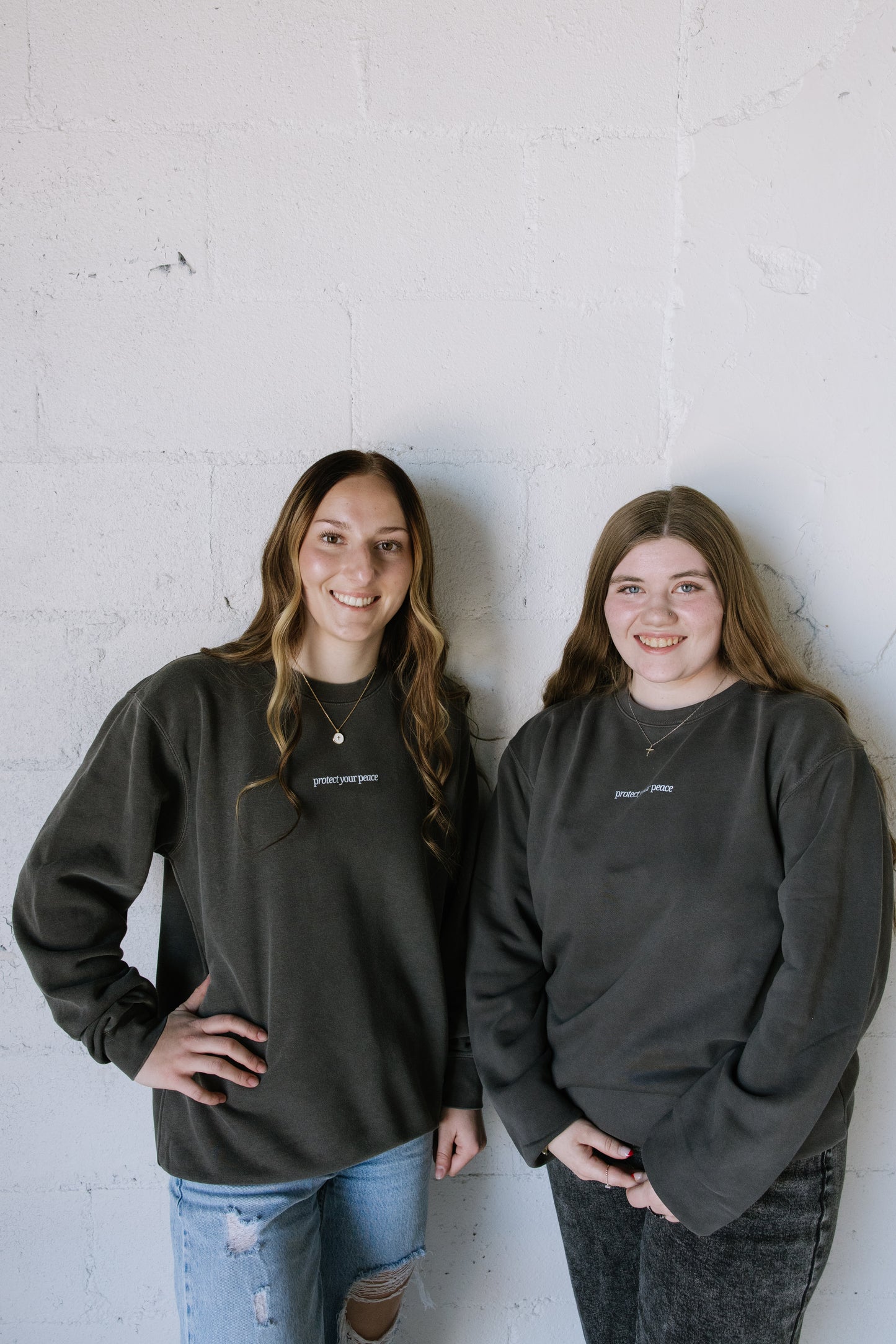 Protect Your Peace (Charcoal) Pigment-Dyed Crewneck Sweatshirt | Encouragement Apparel | Positive Vibes