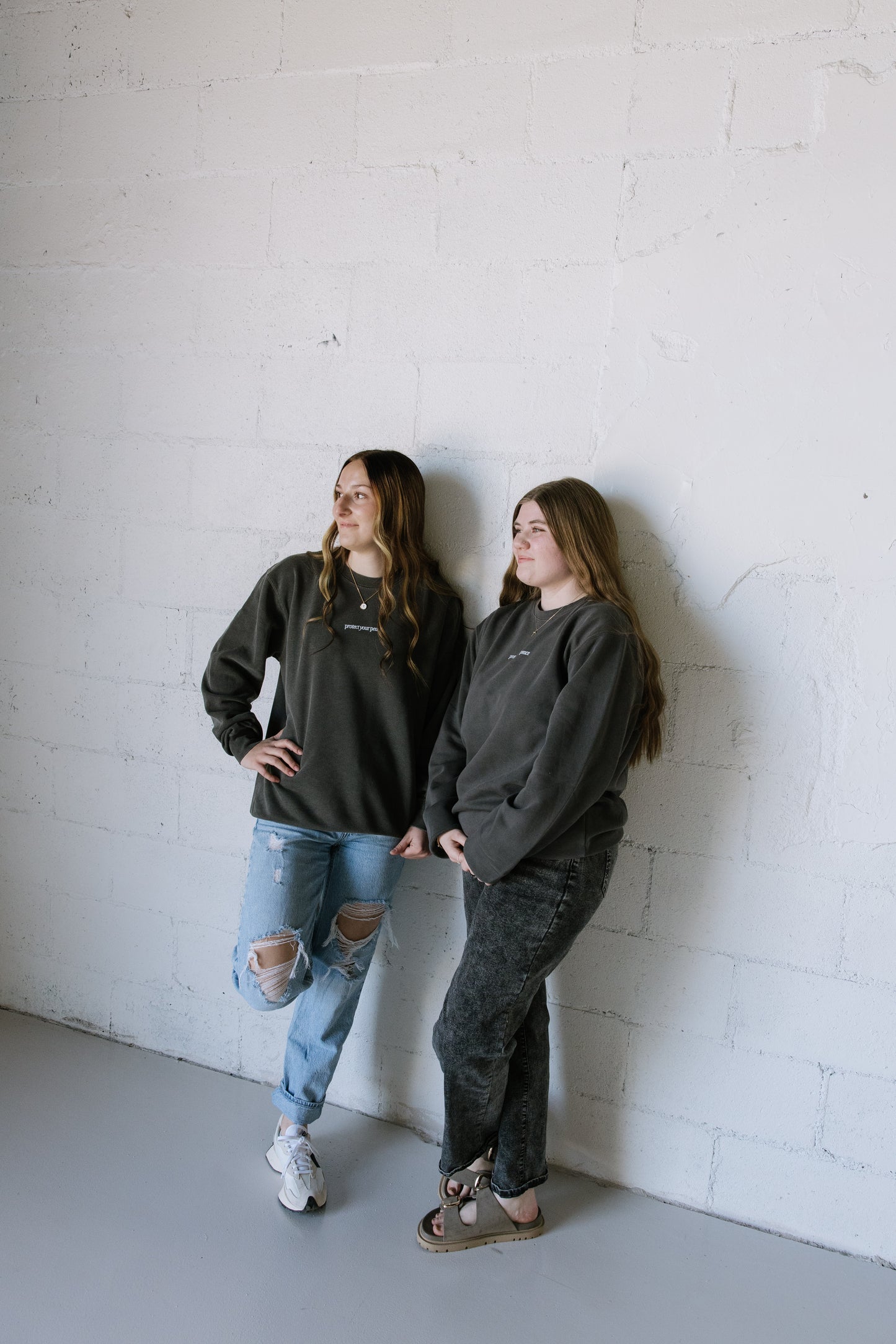 Protect Your Peace (Charcoal) Pigment-Dyed Crewneck Sweatshirt | Encouragement Apparel | Positive Vibes