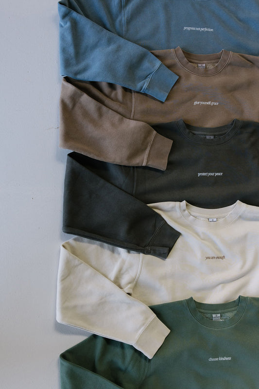 Inspirational Pigment-Dyed Crewnecks