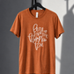 Heather Autumn Here for the Pumpkin Pie tee with white screen print