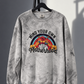 Gray washed Mind Your Own Motherhood sweatshirt with rainbow and wildflowers